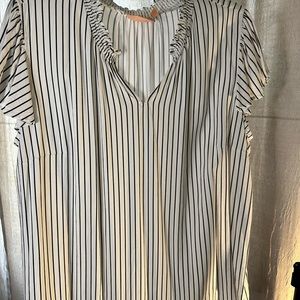 Evri 3x black and white striped blouse, never worn